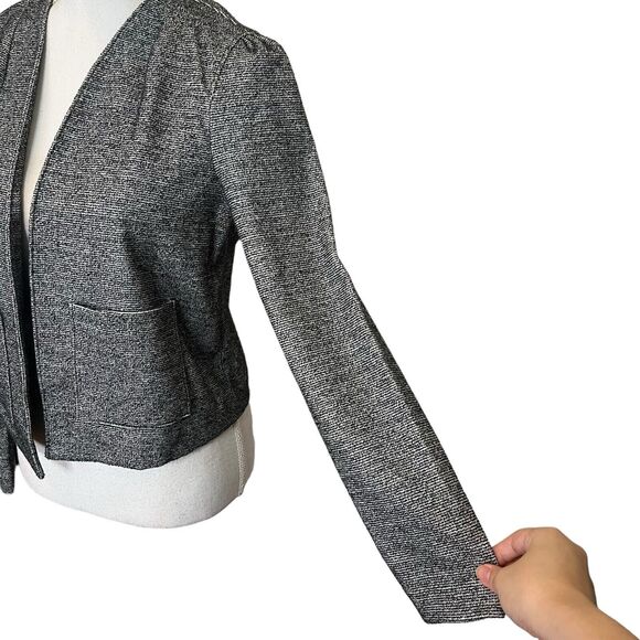 J.Crew NWT 365 Boucle Tweed Cropped Blazer Jacket Gray Women’s Size Small - Picture 5 of 11